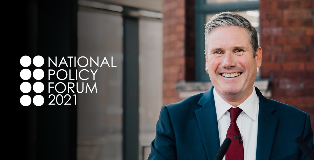 National Policy Forum logo with image of Keir Starmer beside